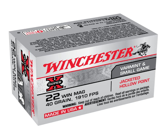 WINCHESTER AMMO 22 MAG 40 GR JHP (50)