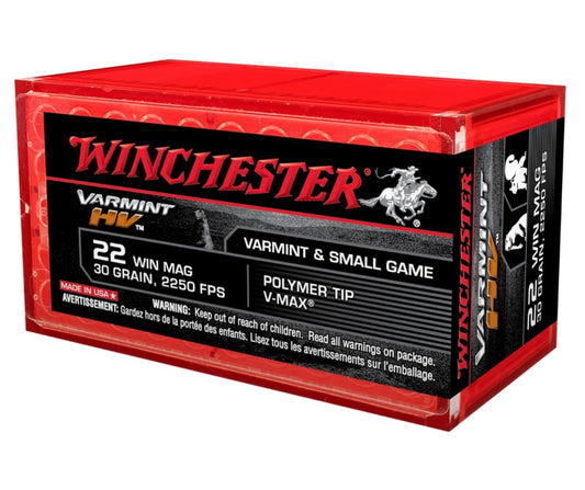 WINCHESTER AMMO 22MAG 30GR V-MAX VARMINT (50)